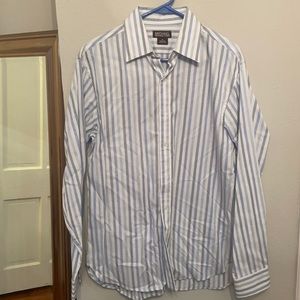 Men’s dress shirt blue and white stripe size M